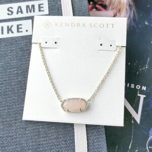 New Gold Kendra Scott Elisa Rose Quartz Necklace